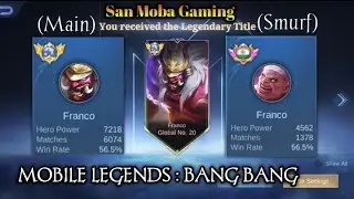 🔴TOP GLOBAL FRANCO MMR PUSH LIVE‼️🤓|| MOBILE LEGENDS : BANG BANG