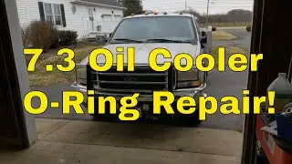 Replacing oil cooler o-rings in a leaky 7.3 Ford Powerstroke Diesel.