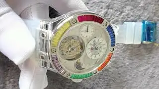 HAOFA K9 Crystal and Sapphire Tourbillon Watch