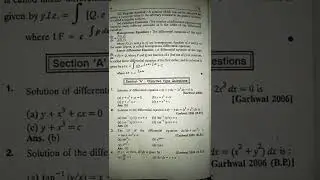 B.Sc 2nd Year Mathematics Differential equations #sdsuv #sridevsumanuniversity #shorts #subscribe