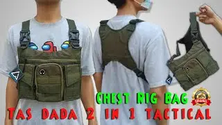 Tas Selempang dan Dada 2 in 1 Waterproof Tactical Pria dan Wanita Rompi Biker