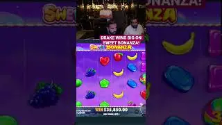 DRAKE WINS BIG ON SWEET BONANZA! #drake #slots #sweetbonanza #bigwin #shorts
