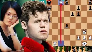 An exceptional Chess Game : 85 | Magnus Carlsen vs Hou Yifan #chesspuzzles #chess 