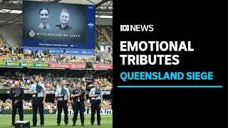 Emotional tribute at The Gabba for slain police officers | ABC News