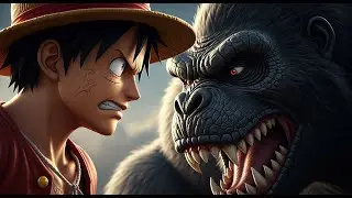 Luffy vs King Kong: Straw Hat Luffy confronts King Kong the dinosaur! Who Wins?
