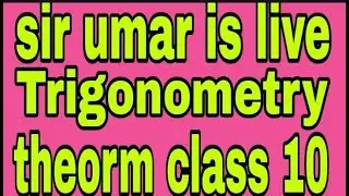 How To Solve Trigonometry Theorem | Class 10 Theorem Solve by Umar Study