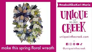 How to Make a Spring Deco Mesh Floral Wreath | Oval Board | Keri