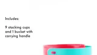 Battat &ndash; Stacking Cups &ndash; 10 pcs &ndash; Plastic Nesting Toys &ndash; Bucket with Carry Handle &ndash; Water & Sand
