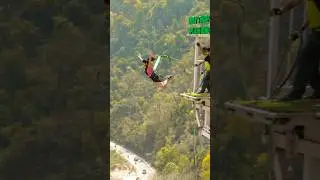 India's highest splash bungy 109 MTR IN RISHIKESH SHIVPURI #bungee #bungeejumping #bungeejump #short
