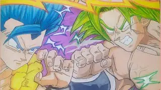 Drawing Dragon Ball FighterZ Battles Broly vs Gogeta - Project BFZ2
