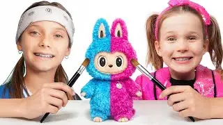 DIY Битва Домиков Лабубу 🎀🔵 Розовый vs Синий