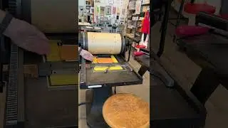 Letterpress Printing on our 1922 Potter by Hacker. This press is a favorite for workshops!