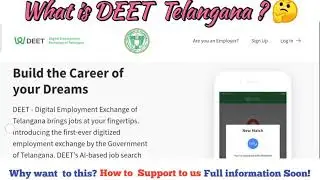 What is DEET Telangana | Job Notification| DEET App | DEET App for unemployed Candidates| All Jobs