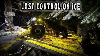 Truck & Trailer Slide 100 Feet Backwards & Off Embankment