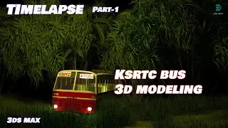 Old KSRTC Bus 3D modeling | 3Ds Max 3D Modeling Timelapse Tutorial|Part-1|abindesignz