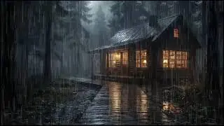 Rainy Forest Cabin at Night 🌧 | Soft Rain Ambience to Ease Insomnia and Drift Into Deep Rain Sleep