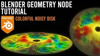 blender tutorial: colorful animated noisy disk
