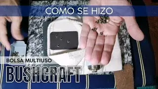Parte del proceso de creaci&oacute;n de la Bolsa multiuso Bushcraft en cuero y canvas / de Cueros Taurus
