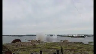 Svensk L&ouml;sen Oscar II fort 15,2 cm 6 juni 2022
