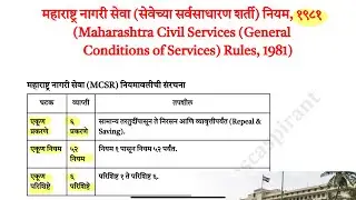 Maharashtra Civil Services Rules,1981 l महाराष्ट्र नागरी सेवा नियम 1981 #mcsr #nmmc 