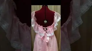 Adorable 1970s Pink Ruffle Dress with corset back. #shorts #cottagecore
