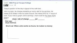GED Math: Finding Slope from a Word Problem Example Problem