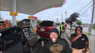 They Towed Her Car At The Gas Station