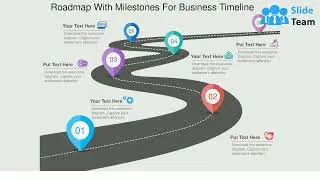 Roadmap With Milestones For Business Timeline Flat Powerpoint Design