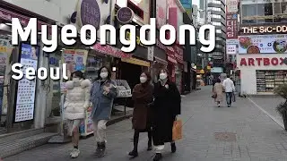 4K Seoul Myeongdong Walking Tour - South Korea Travel, Myeongdong street to Namsan [Jan. 2021]
