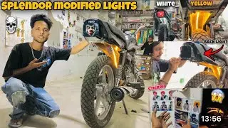 Splendor Modified Lights😍!!White or Yellow colour😱!! Back light Wrap!! Splendor modified 2025 🚀🔱🐍