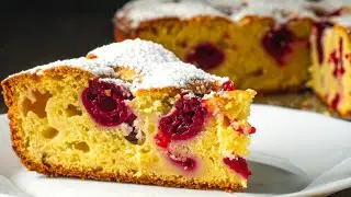 Der einfachste Kuchen der Welt! 🍒 Ein hausgemachtes Kirschkuchenrezept. Schnell und einfach.