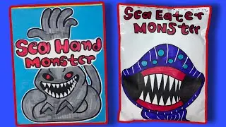 Making SEA HAND MONSTER Game Book🖐️🌊( + El Gran Maja Squishy) Full Game.. Fish Eat Fish #2!