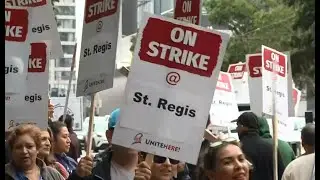 HOTEL STRIKE: Workers walk off the job in a pay dispute at San Francisco hotels