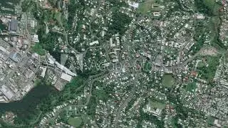 Earth zoom in from outer space to city. Zooming on Fiji, Suva.