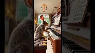 Rabbit playing the piano #support #shortvideo #subscribe #Rabbit #Thank You