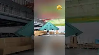 Large umbrella for sunshade in the courtyard.#awning