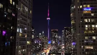 CN Tower 2021 New Year Light Show (4K)