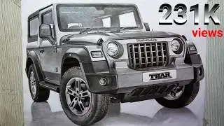 New Mahindra Thar 2020 Pencil Sketch 🔥