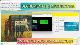 CX Programmer : -- (Decrement) Instruction Omron PLC With HMI CX Designer Simulation