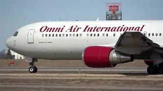 (4K) Omni Air International Boeing 767-300ER N351AX at Minneapolis- St. Paul (MSP) Int' Airport