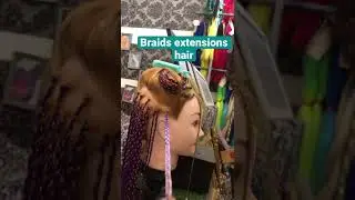 Box braids style with hair extensions two tone purple