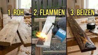 DIY Tutorial Palettenholz flammen und mit Holzbeize veredeln