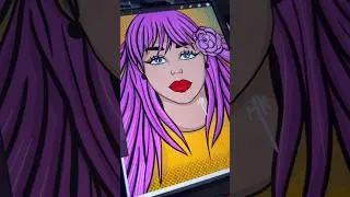 Digital drawing Pop-art style! #procreateart #popart #animeart #shorts #digitalart