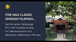 FOR SALE CLASSIC SPANISH FILIPINO HOUSE WITH EXPANSIVE LOT IN PAMPANGA NEAR SM TELABASTAGAN