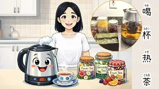 [Chinese Learning]Drink a Cup of Hot Tea 喝杯热茶 | Everyday Life