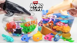 Satisfying Unboxing Swimming Shark & Zuru Robo Aquarium Playset (No Talking