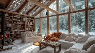 Snowy Fireplace Serenity | Cozy Ambience & Relaxing Snowfall ASMR for Improved Sleep