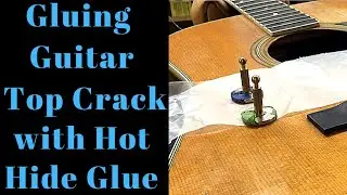 Gluing Guitar Top crack with Hot Hide Glue HHG Beau Hannam Guitars and Ukuleles