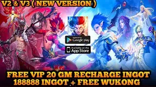 Demon God Idle V2 & V3 Private Server - VIP20 GM Recharge + 188888 Ingot + Free Wukong & Yuan Card