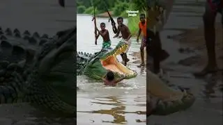 &ldquo;Crocodile Attack in River! Boys Struggle to Escape | Real Life Survival Horror&rdquo; #survive #animal